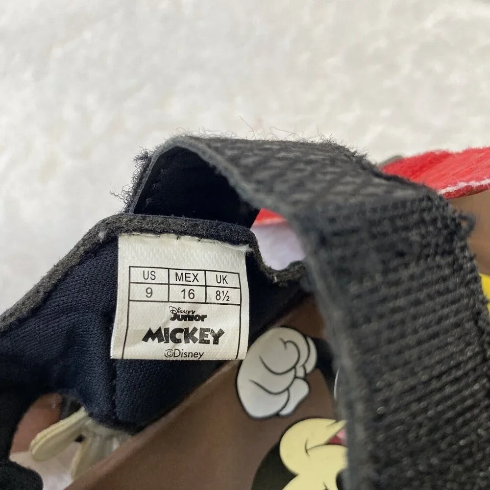 Mickey Mouse Disney Master of Arts Sandals Kids Sz 9 Red/Black Adjustable Straps
